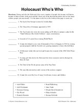 The Holocaust Worksheet Answer
