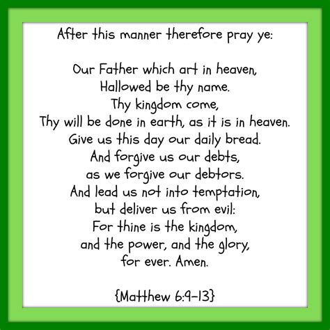 The Lord's Prayer King James Version Printable