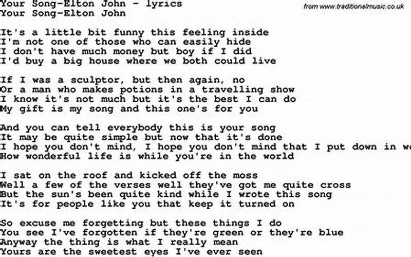 The Lyrics Of The Song