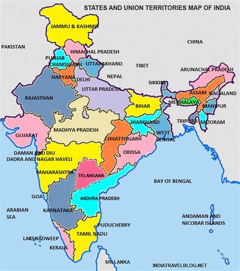 The Map Of India With States