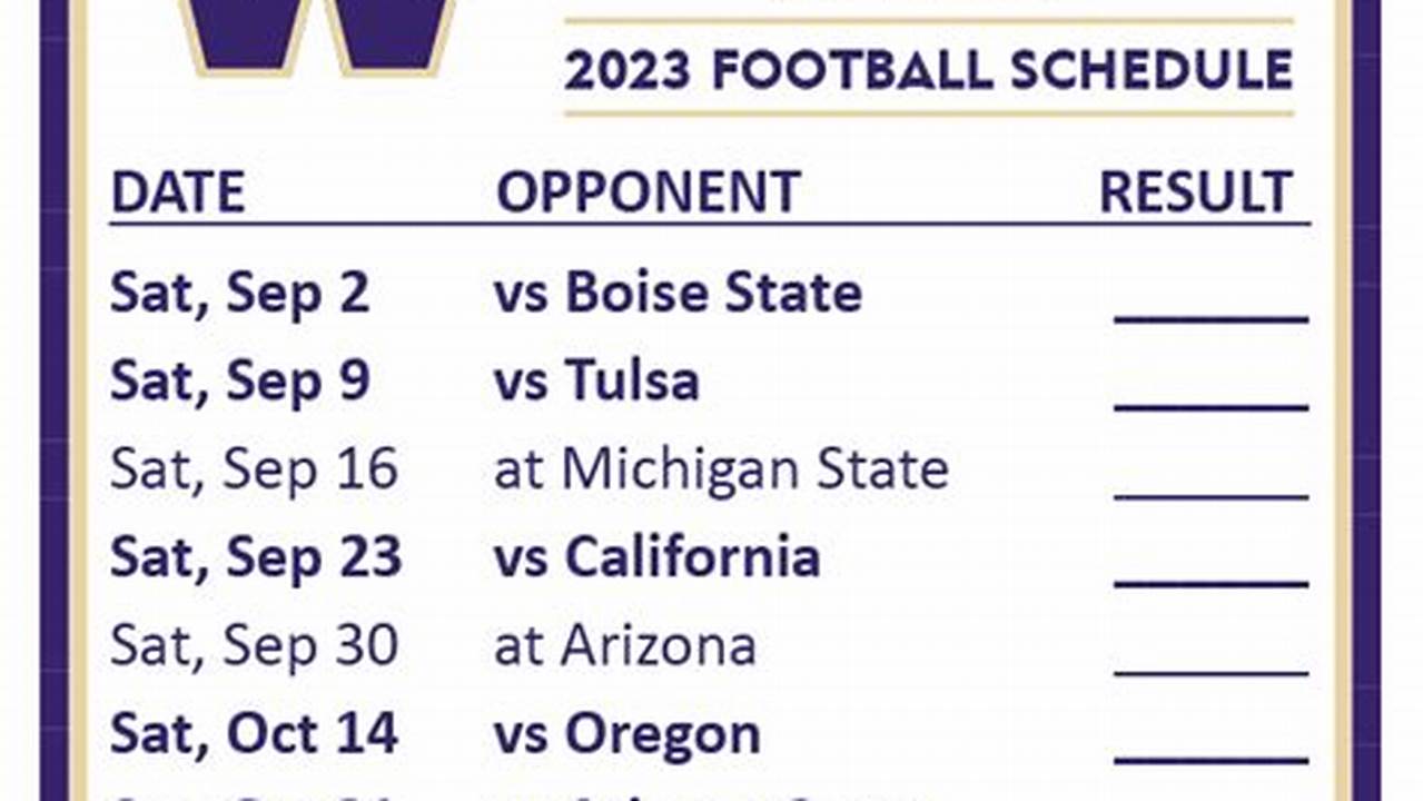 The Official 2024 Football Schedule For The University Of Washington Huskies., 2024