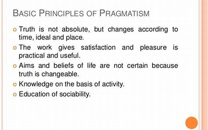 The Principles Of Pragmatism
