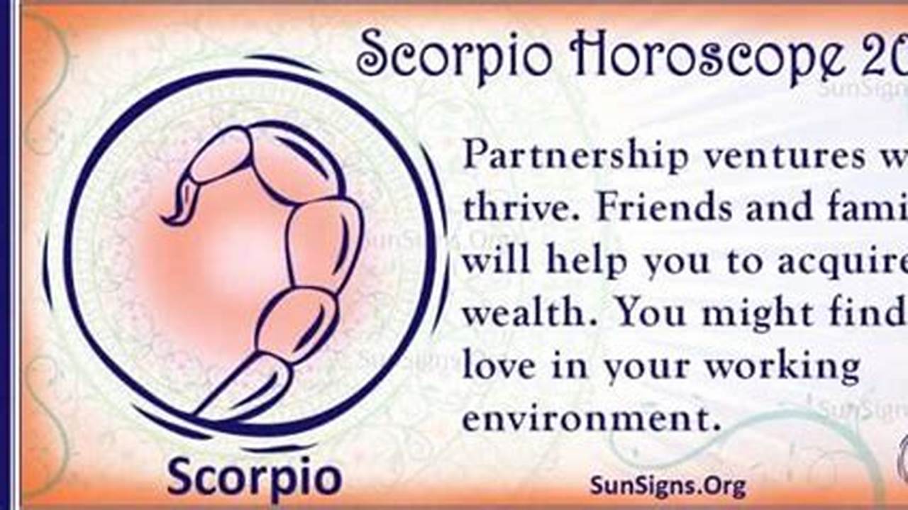 The Scorpio 2024 Horoscope Predictions Indicate That 2024 Will Be A Successful Year In Terms Of Finances., 2024