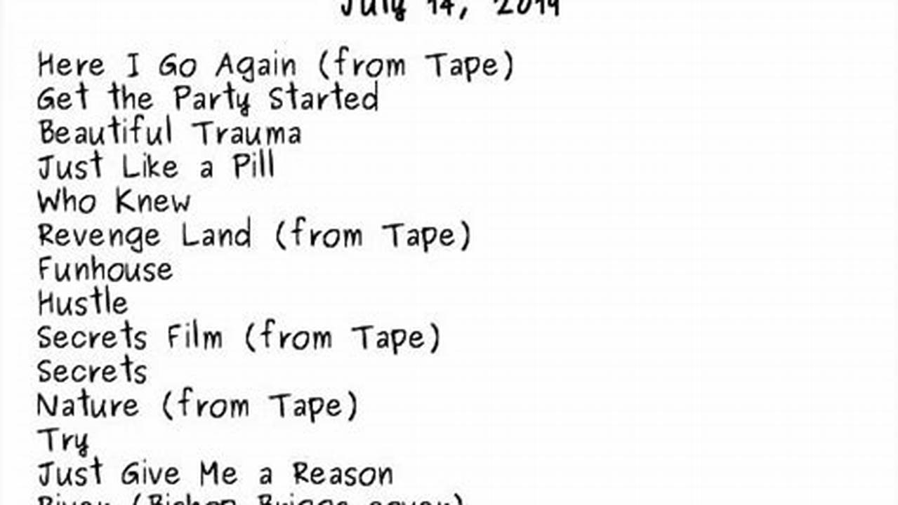 The Script Setlist Pink 2024