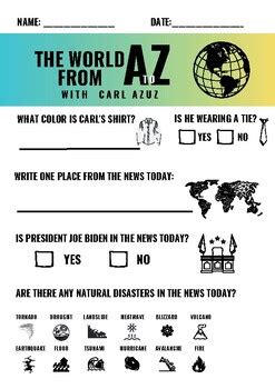 The World From A To Z With Carl Azuz Worksheet