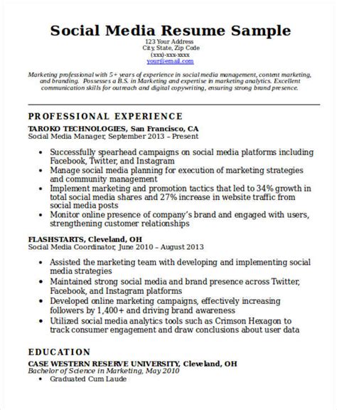 13+ Social media resume with no experience That You Should Know