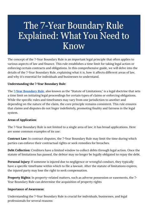 The 7-Year Rule Explained