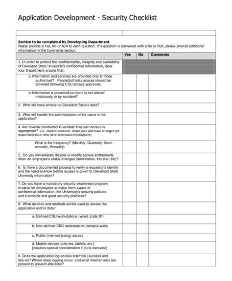 The Application Checklist