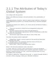 The Attributes Of Today s Global System