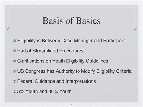 The Basics of Eligibility