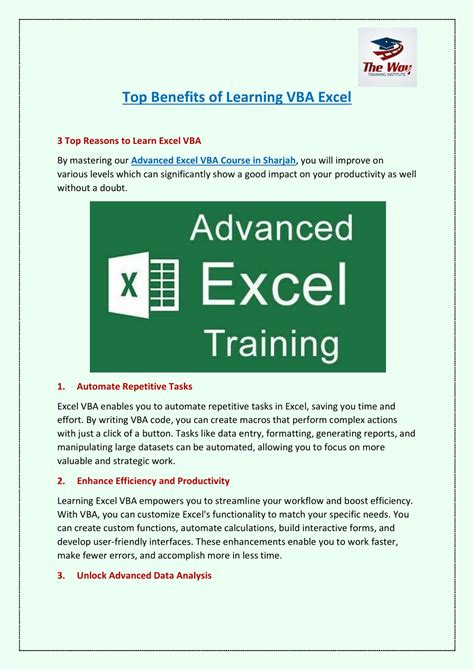 The Benefits of Learning Excel VBA 