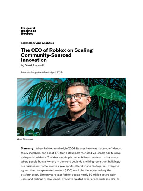 The CEO of Roblox on Scaling Community-Sourced Innovation