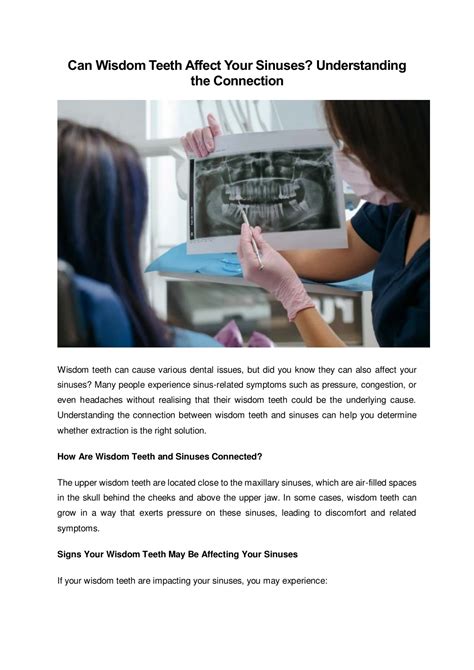 The Close Connection: Wisdom Teeth and Your Sinuses