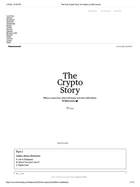 The Crypto Story Matt Levine Pdf