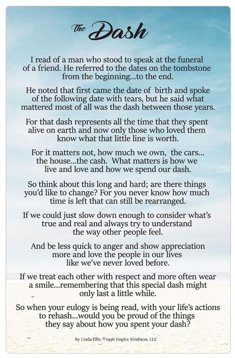 The Dash Poem Free Printable