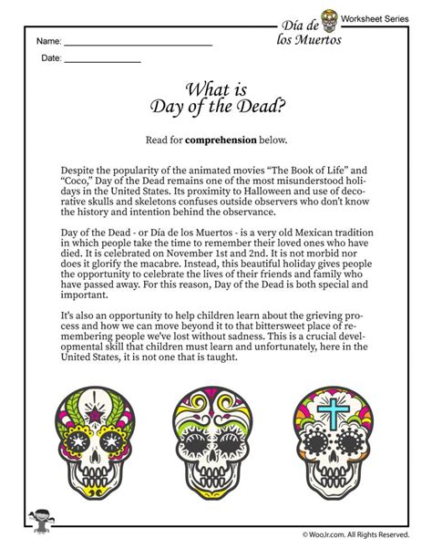 The Day Of The Dead Worksheet