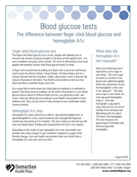 The Difference Between A1C and Finger Prick Tests