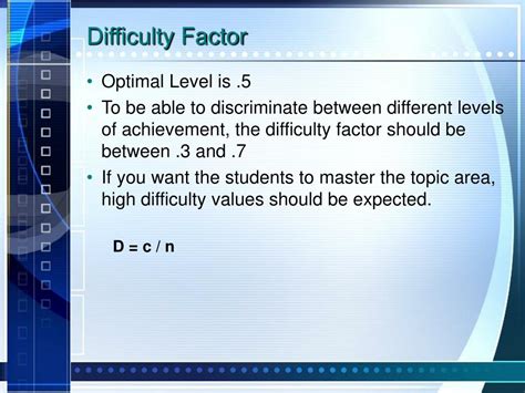The Difficulty Factor