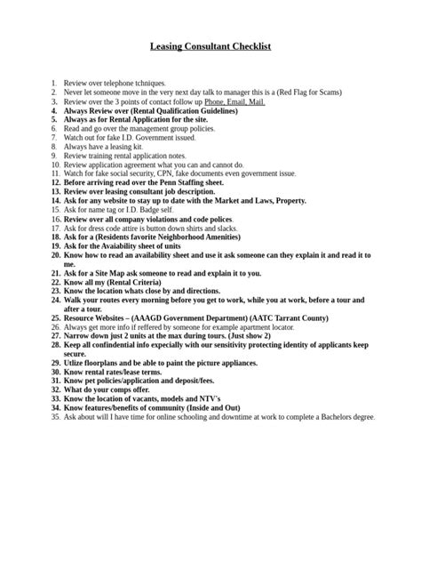The Essential Leasing Checklist Before You Sign