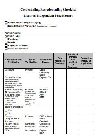 The Essential Pre-Credentialing Checklist