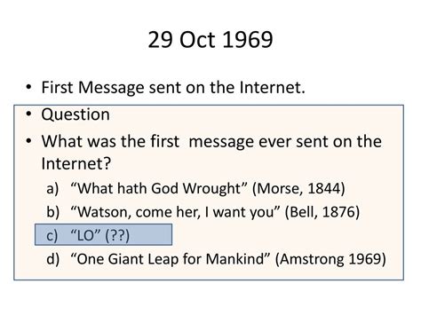 The First Message Sent (A Momentous Mistake)