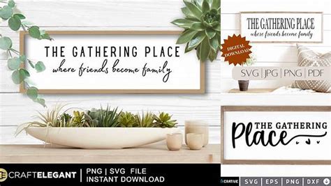 The Gathering Place SVG, Home Decor Cutting File