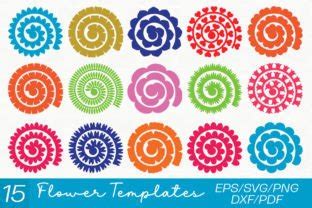 Download The Giant Rolled Flower Craft Bundle Files DXF Files