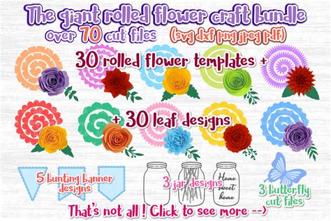 Download The Giant Rolled Flower Craft Bundle Printable