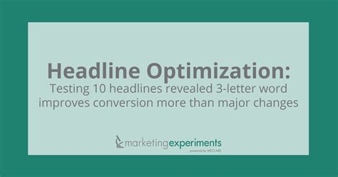The Headline Experiments: Testing and Iterating for Headline Optimization