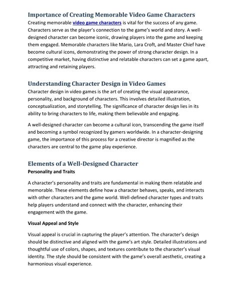 The Importance of Character Creating a Memorable Persona