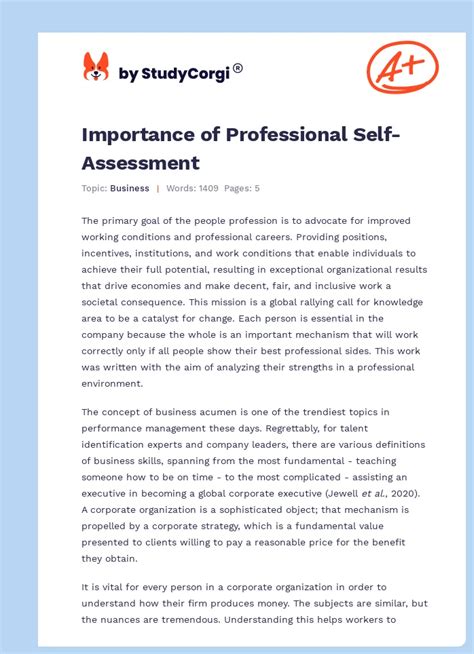 The Importance of Professional Assessment