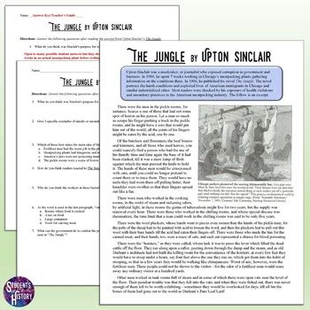The Jungle By Upton Sinclair Worksheet
