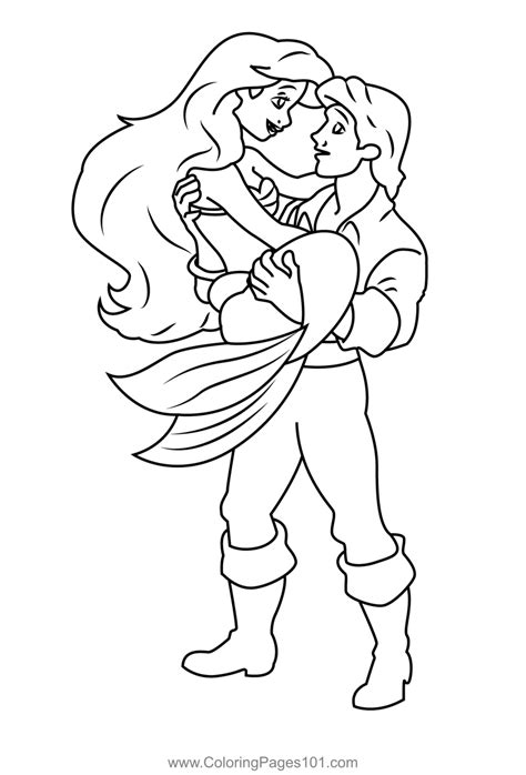 The Little Mermaid Ariel And Eric Coloring Pages