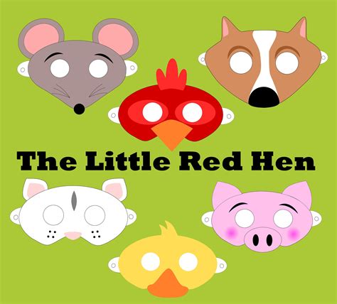 Caps as masks The little red hen Little red hen, Preschool themes
