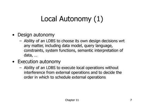 The Local Branch Autonomy Model