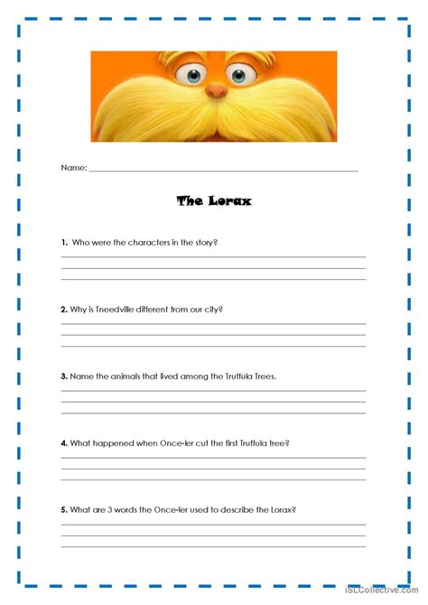 The Lorax Worksheet Answers