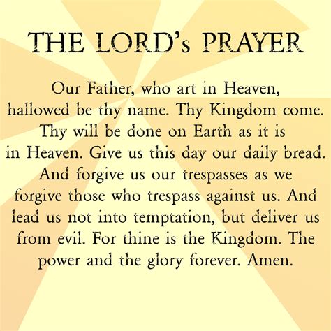 The Lords Prayer Printable