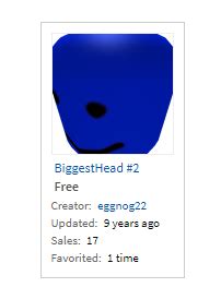 The Lost Hat: BiggestHead - Roblox Forum Archive