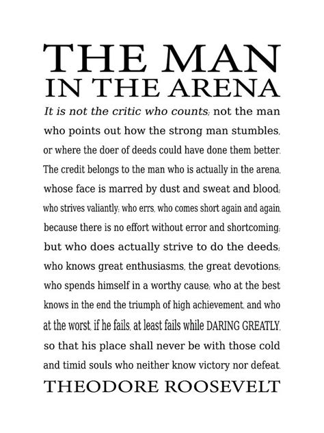 The Man In The Arena Printable Free