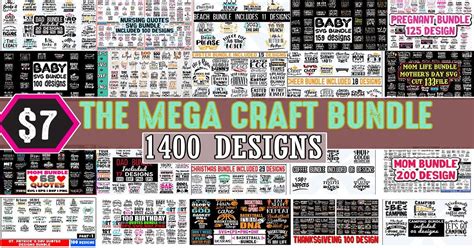 Download The Mega Bundle Commercial Use For Crafts