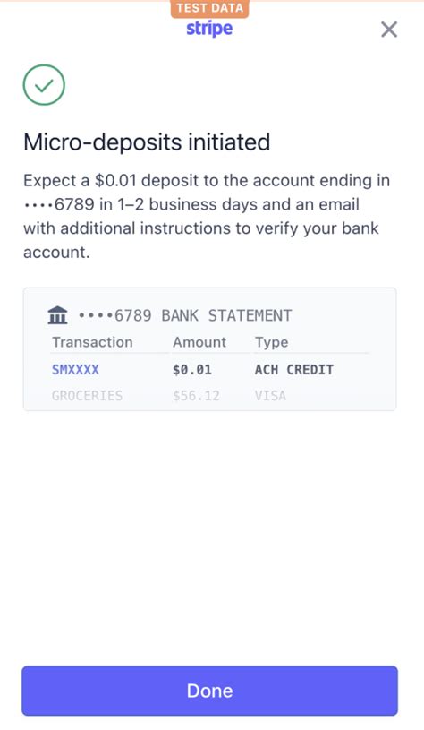 The Micro-Deposit Confirmation