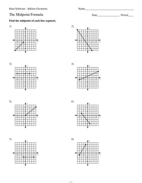 The Midpoint Formula Worksheet