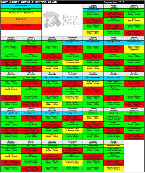 The Park Prodigy Crowd Calendar