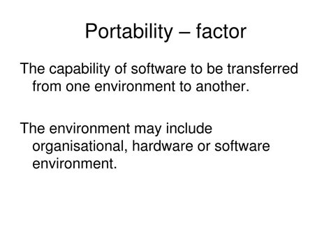 The Portability Factor