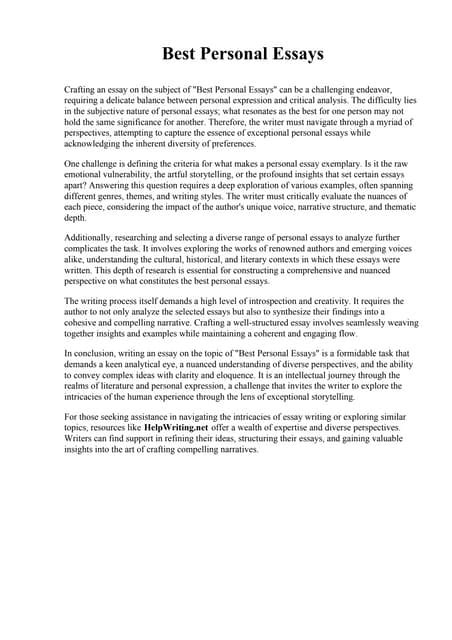 The Power of Personal Essays