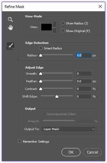 The Refine Edge/Select and Mask Workspace