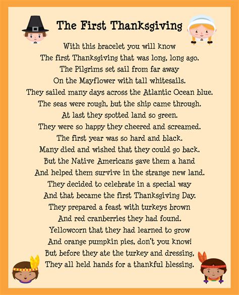 The Story Of Thanksgiving Printable