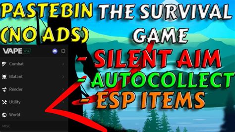 The Survival Game Script Pastebin Hacks - June 2023 -