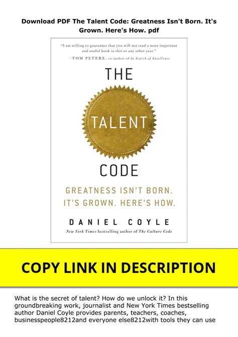 The Talent Code: Greatness Isn't Born. It's Grown. Here's How. Highlights