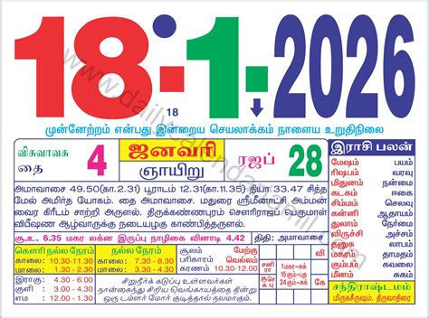 The Tamil Calendar Today